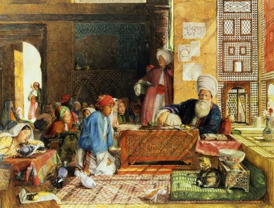 Innenansicht einer Schule, Kairo, 1890 von John Frederick Lewis